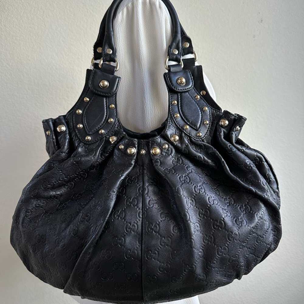 Gucci Leather Studded Hobo Bag